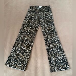 Leopard Print Flared Pants